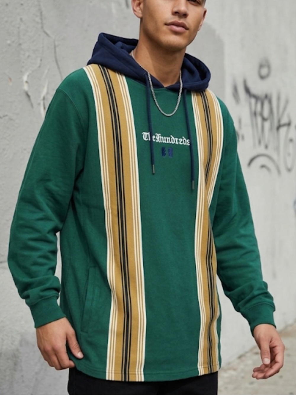 The Hundreds Men’s Retro Lightweight Hooded Long Sleeve Top Size M